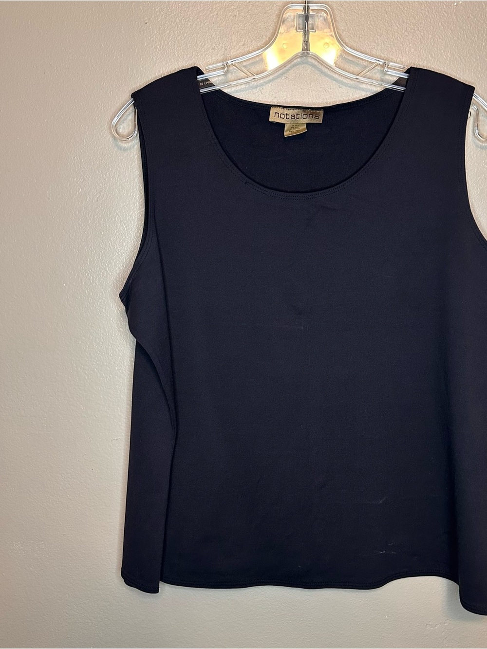Notations Black Scoop Neck Tank Top